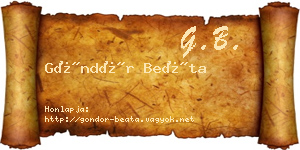 Göndör Beáta névjegykártya
