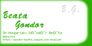 beata gondor business card